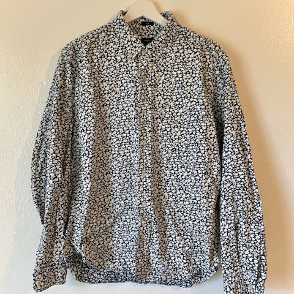 J.Crew Men's Large Long-Sleeve Floral Dress Shirt